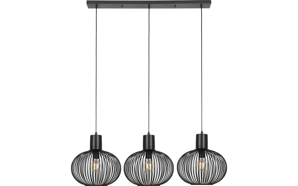 HLW LED Zwarte Metalen LED Hanglamp Trion Alia - 3-Lichts, E27 Fitting, Verstelbaar