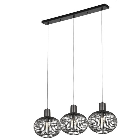 HLW LED Zwarte Metalen LED Hanglamp Trion Alia - 3-Lichts, E27 Fitting, Verstelbaar HLW LED Zwarte Metalen LED Hanglamp Trion Alia - 3-Lichts, E27 Fitting, Verstelbaar