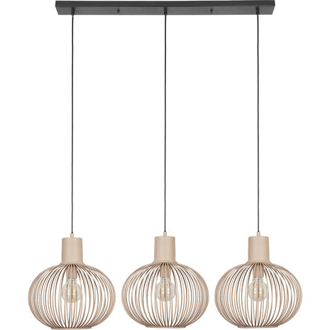 HLW LED Metalen LED Hanglamp Trion Alia - 3-lichts LED Lamp, Zandkleurig, Verstelbaar HLW LED Metalen LED Hanglamp Trion Alia - 3-lichts LED Lamp, Zandkleurig, Verstelbaar