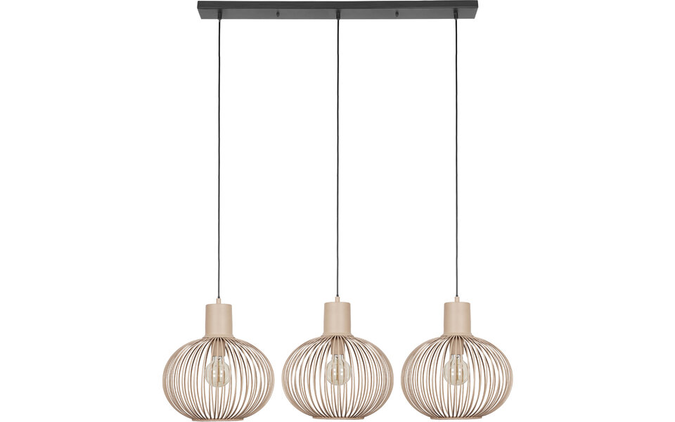 HLW LED Metalen LED Hanglamp Trion Alia - 3-lichts LED Lamp, Zandkleurig, Verstelbaar HLW LED Metalen LED Hanglamp Trion Alia - 3-lichts LED Lamp, Zandkleurig, Verstelbaar