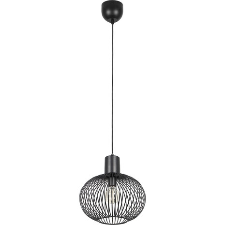 Zwarte Metalen LED Hanglamp Trion Alia - 33cm, E27, 1-lichts Zwarte Metalen LED Hanglamp Trion Alia - 33cm, E27, 1-lichts