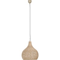 LED Hanglamp Trion Jen - Rond 35.5 cm met jute lichtvenster