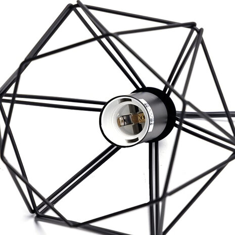 HLW LED LED Hanglamp Aigi Elsa - Klassieke Zwarte LED Hanglamp met E27 Fitting