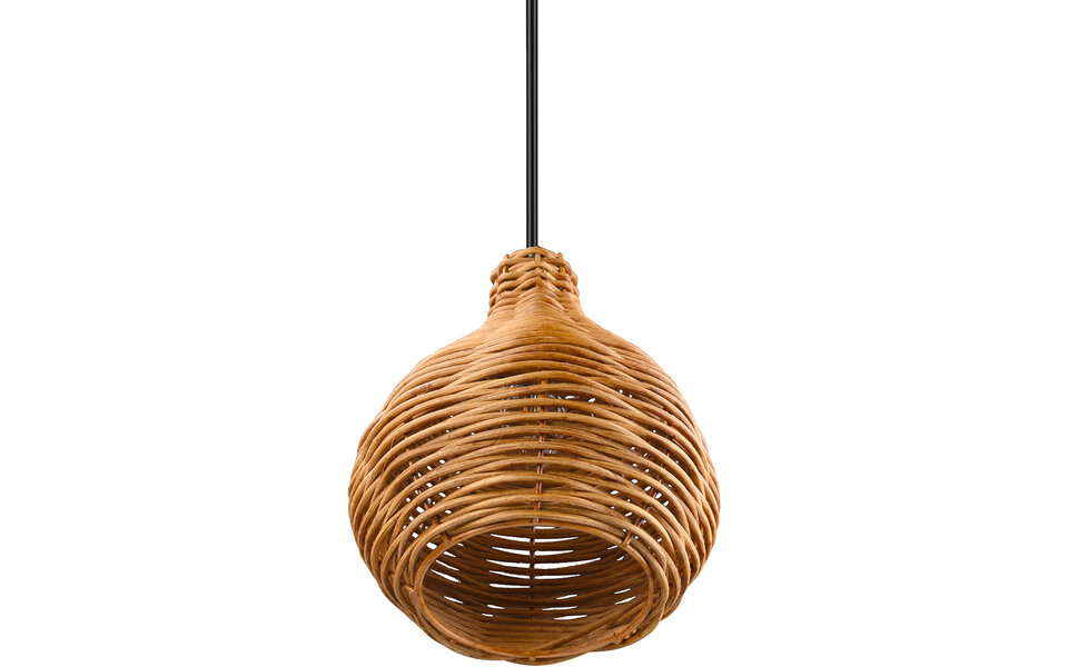 HLW LED LED Hanglamp Trion Trop - Rotan vlechtwerk, bruine armatuur, E14 fitting, 1-lichts