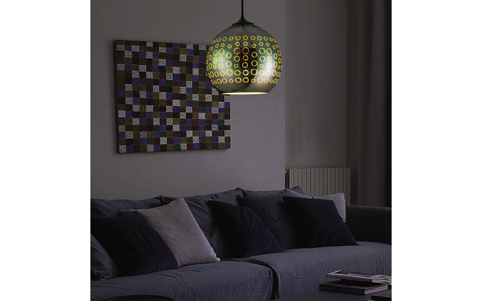 HLW LED LED Hanglamp 3D Radus met Glas – Stijlvol Rond Design, Verstelbare Hoogte, E27 HLW LED LED Hanglamp 3D Radus met Glas – Stijlvol Rond Design, Verstelbare Hoogte, E27