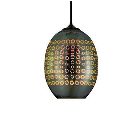 HLW LED LED Hanglamp 3D Ovaal Chroom Glas - Verstelbare LED Lamp met E27 Fitting