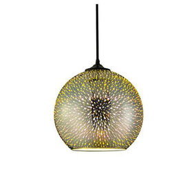 LED Hanglamp 3D Quanta - Chroom Glas, Verstelbaar, E27 LED Hanglamp 3D Quanta - Chroom Glas, Verstelbaar, E27