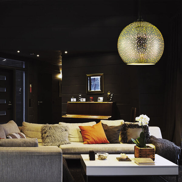 HLW LED LED Hanglamp 3D Quanta - Rond Chroom Glas, Verstelbare Hoogte, E27