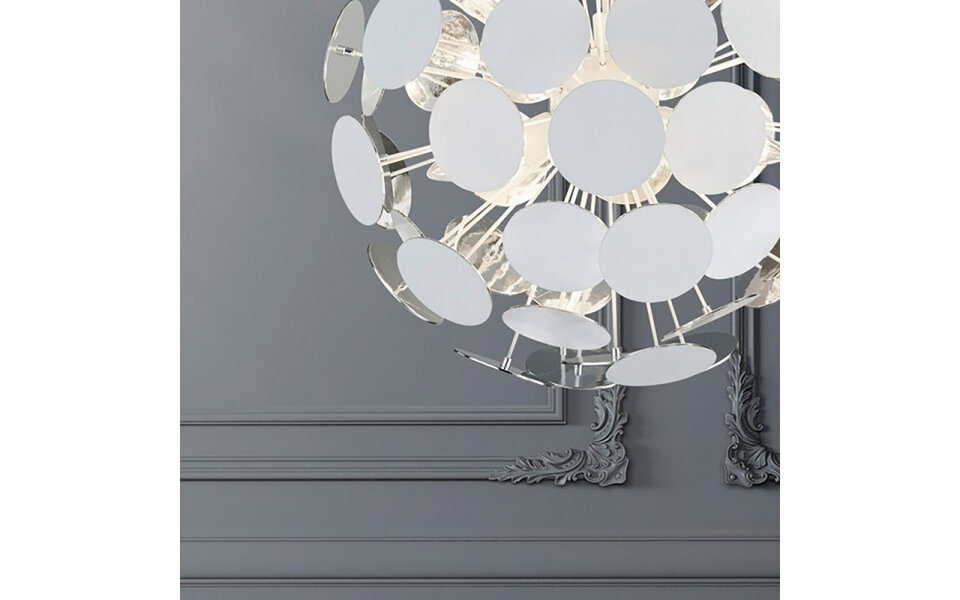 HLW LED LED Hanglamp Trion Discon - Mat Wit Aluminium, 6-lichts, E14 Fitting HLW LED LED Hanglamp Trion Discon - Mat Wit Aluminium, 6-lichts, E14 Fitting