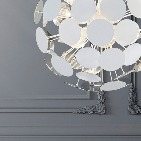 HLW LED LED Hanglamp Trion Discon - Mat Wit Aluminium, 6-lichts, E14 Fitting