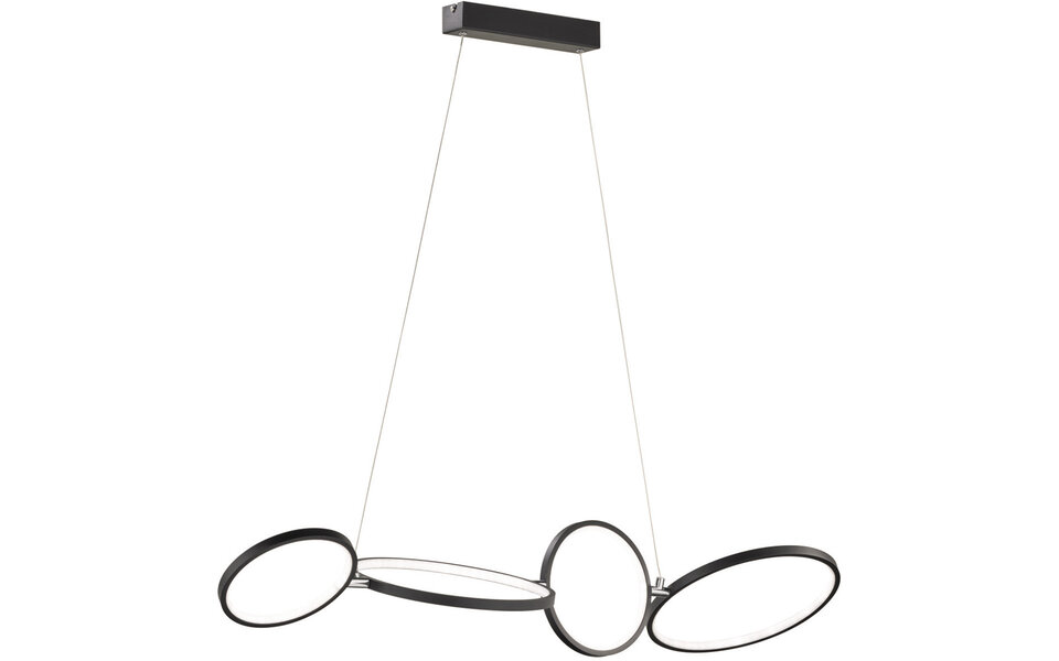 HLW LED LED Hanglamp 37W - Dimbare Mat Zwarte LED Hanglamp met Warm Wit Licht HLW LED LED Hanglamp 37W - Dimbare Mat Zwarte LED Hanglamp met Warm Wit Licht