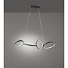 HLW LED LED Hanglamp 37W - Dimbare Mat Zwarte LED Hanglamp met Warm Wit Licht