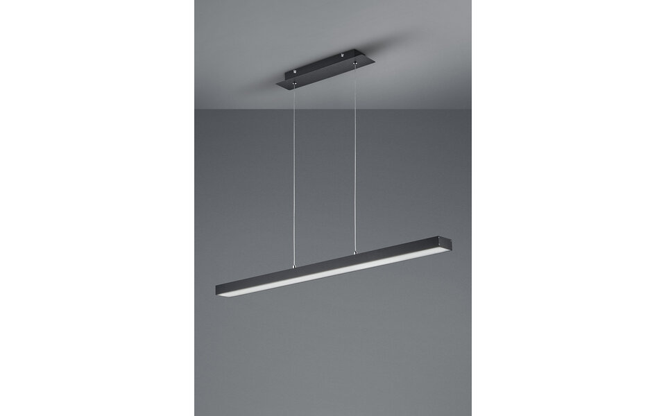 HLW LED 18W Dimbare LED Hanglamp Trion Agina - Mat Zwart, Aluminium, Aanpasbare Kleur