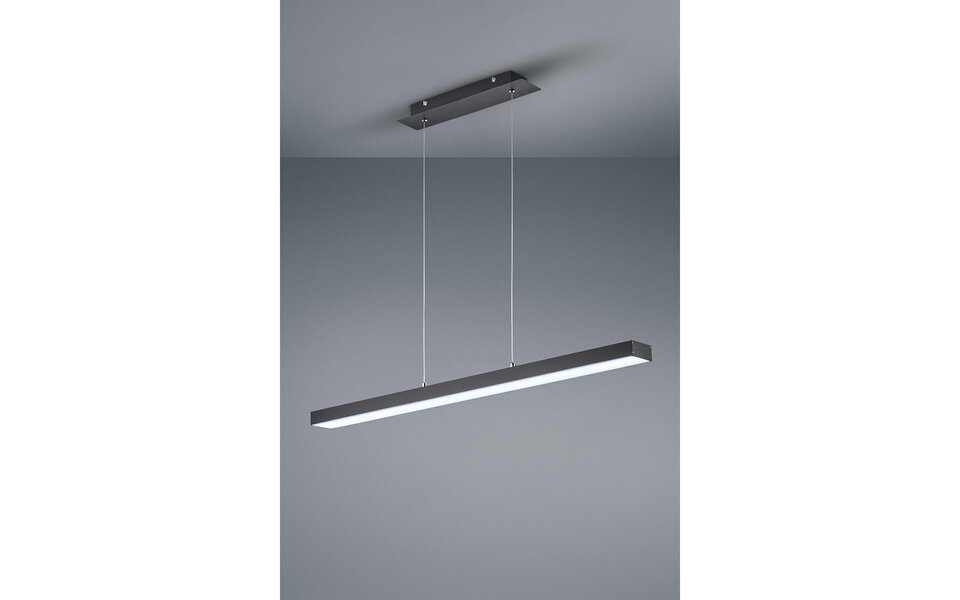 HLW LED 18W Dimbare LED Hanglamp Trion Agina - Mat Zwart, Aluminium, Aanpasbare Kleur