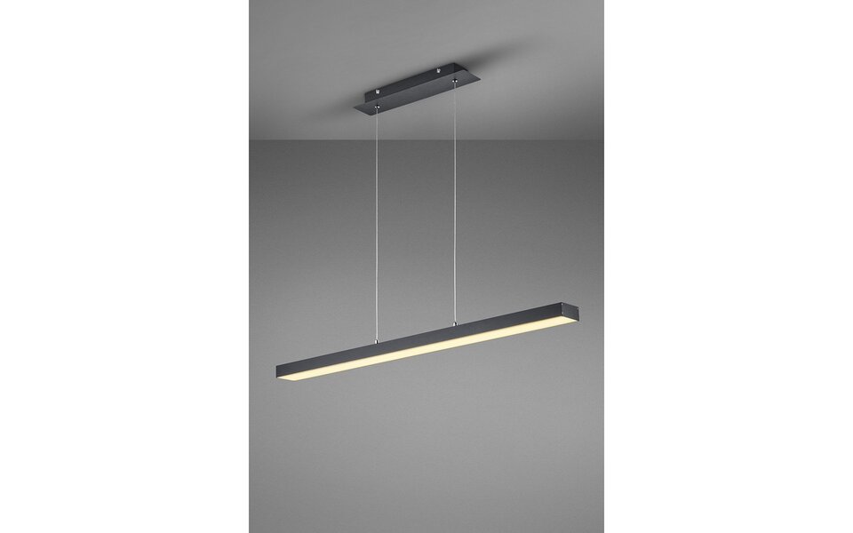 HLW LED 18W Dimbare LED Hanglamp Trion Agina - Mat Zwart, Aluminium, Aanpasbare Kleur