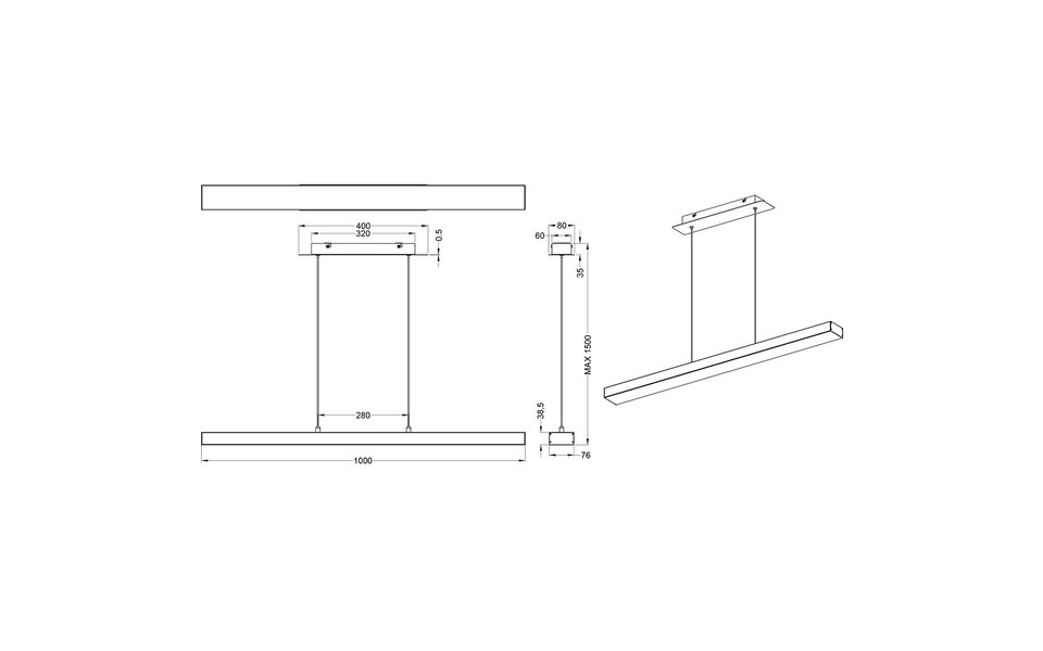 HLW LED 18W Dimbare LED Hanglamp Trion Agina - Mat Zwart, Aluminium, Aanpasbare Kleur