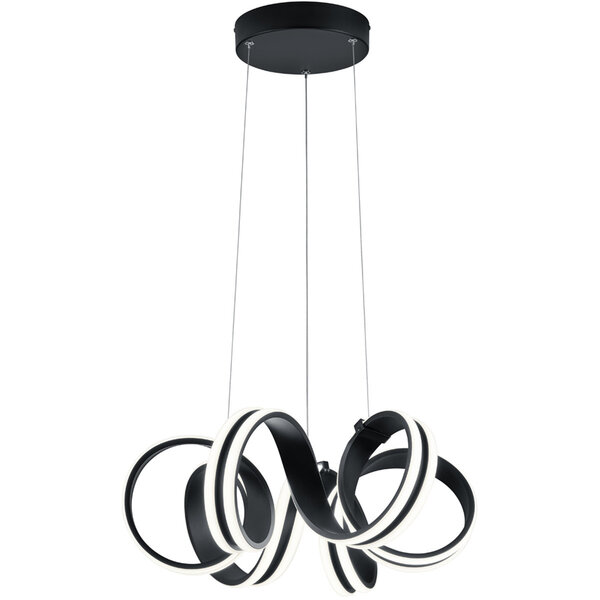 HLW LED Dimbare LED Hanglamp 38W - Mat Zwart Aluminium - Warm Wit 3000K - Rond HLW LED Dimbare LED Hanglamp 38W - Mat Zwart Aluminium - Warm Wit 3000K - Rond