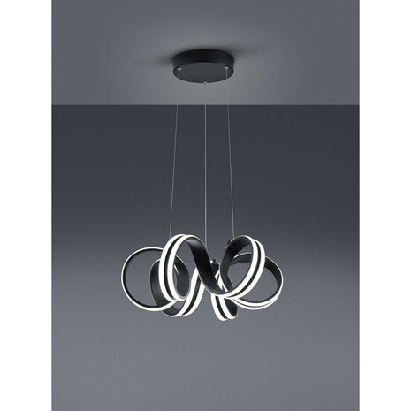 HLW LED Dimbare LED Hanglamp 38W - Mat Zwart Aluminium - Warm Wit 3000K - Rond HLW LED Dimbare LED Hanglamp 38W - Mat Zwart Aluminium - Warm Wit 3000K - Rond