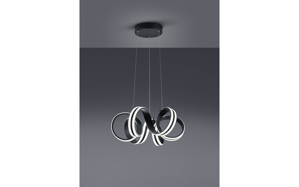 HLW LED Dimbare LED Hanglamp 38W - Mat Zwart Aluminium - Warm Wit 3000K - Rond HLW LED Dimbare LED Hanglamp 38W - Mat Zwart Aluminium - Warm Wit 3000K - Rond