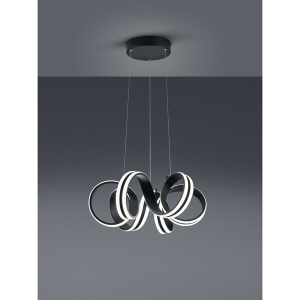 HLW LED Dimbare LED Hanglamp 38W - Mat Zwart Aluminium - Warm Wit 3000K - Rond HLW LED Dimbare LED Hanglamp 38W - Mat Zwart Aluminium - Warm Wit 3000K - Rond