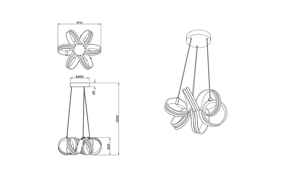 HLW LED Dimbare LED Hanglamp 38W - Mat Zwart Aluminium - Warm Wit 3000K - Rond HLW LED Dimbare LED Hanglamp 38W - Mat Zwart Aluminium - Warm Wit 3000K - Rond