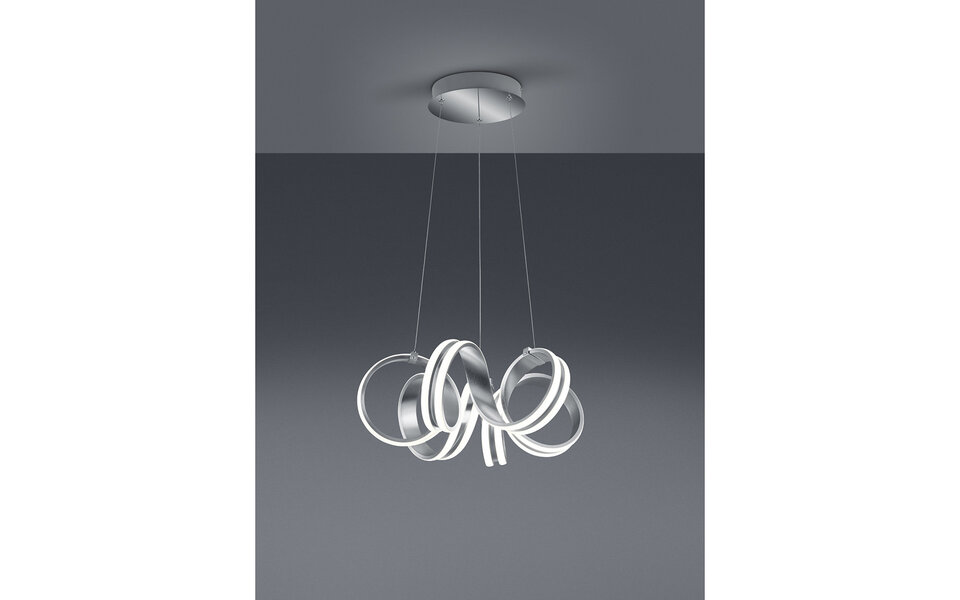 HLW LED LED Hanglamp Trion Katra 38W - Dimbaar, Mat Grijs, Warm Wit 3000K