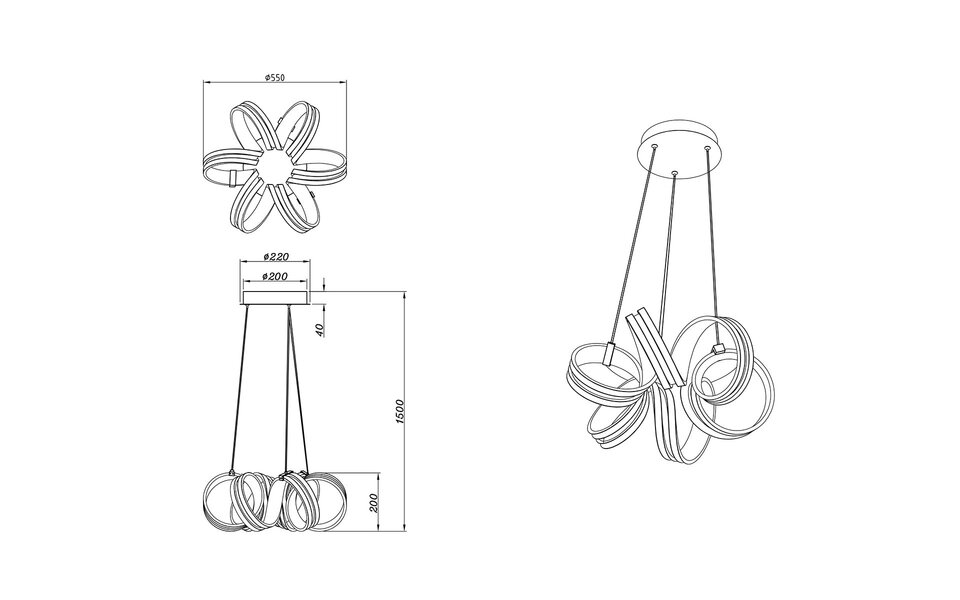 HLW LED LED Hanglamp Trion Katra 38W - Dimbaar, Mat Grijs, Warm Wit 3000K