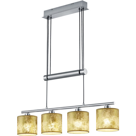 HLW LED Gouden LED Hanglamp Trion Gorino - 4-lichts E14 Fitting, Mat Goud Aluminium