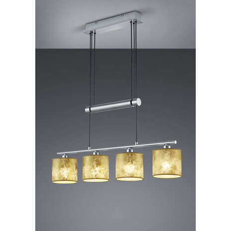 HLW LED Gouden LED Hanglamp Trion Gorino - 4-lichts E14 Fitting, Mat Goud Aluminium