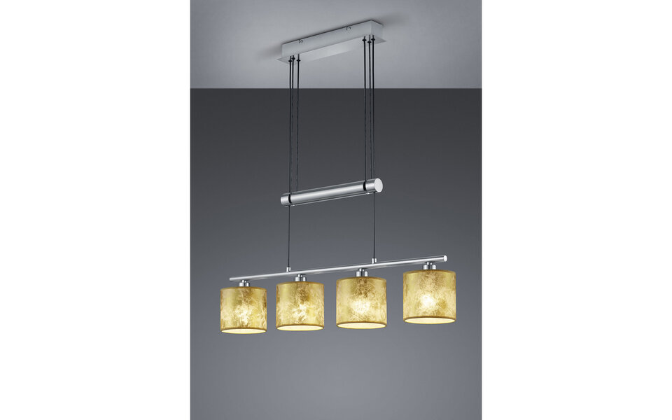HLW LED Gouden LED Hanglamp Trion Gorino - 4-lichts E14 Fitting, Mat Goud Aluminium