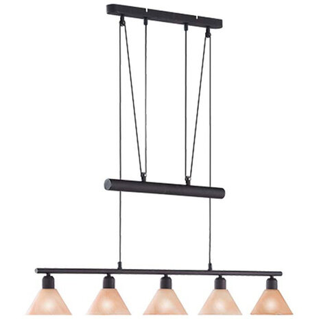 HLW LED LED Hanglamp Trion Stomun - 5-lichts Roestkleur Aluminium met E14 Fitting