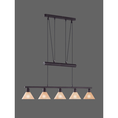 HLW LED LED Hanglamp Trion Stomun - 5-lichts Roestkleur Aluminium met E14 Fitting