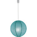 LED Hanglamp Trion Ponton - Rond Mat Turquoise Papier, E27 Fitting