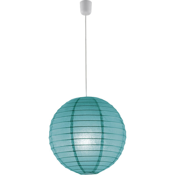HLW LED LED Hanglamp Trion Ponton - Rond Mat Turquoise Papier, E27 Fitting