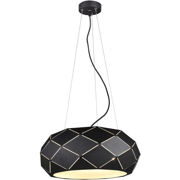 HLW LED Zwarte LED Hanglamp Trion Zanda - 3-lichts E27 Fitting, Mat Zwart Aluminium