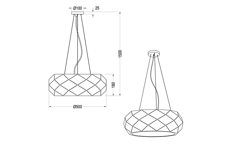 HLW LED Zwarte LED Hanglamp Trion Zanda - 3-lichts E27 Fitting, Mat Zwart Aluminium