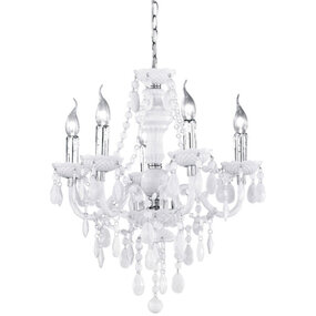 LED Kroonluchter Witte LED Hanglamp - 5-lichts, Mat Wit