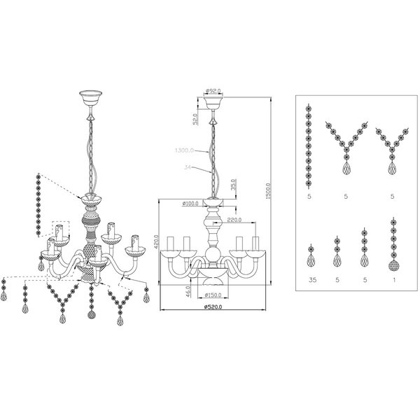 HLW LED LED Kroonluchter Trion Lucy - Zwarte LED Hanglamp met 5 E14 lichtpunten HLW LED LED Kroonluchter Trion Lucy - Zwarte LED Hanglamp met 5 E14 lichtpunten