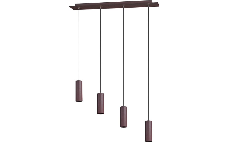 HLW LED LED Hanglamp Trion Mary - Rechthoekige 4-lichts LED lamp in roestkleur