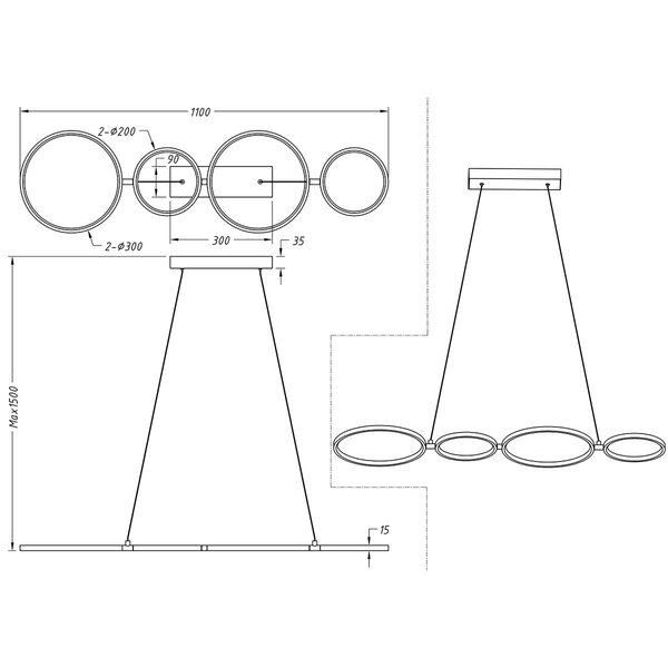 HLW LED LED Hanglamp Trion Rondy 37W - Dimbaar, Warm Wit 3000K, Mat Wit Aluminium