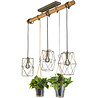 HLW LED LED Hanglamp Trion Plantan - 3-lichts E27 Fitting in Antiek Nikkel HLW LED LED Hanglamp Trion Plantan - 3-lichts E27 Fitting in Antiek Nikkel
