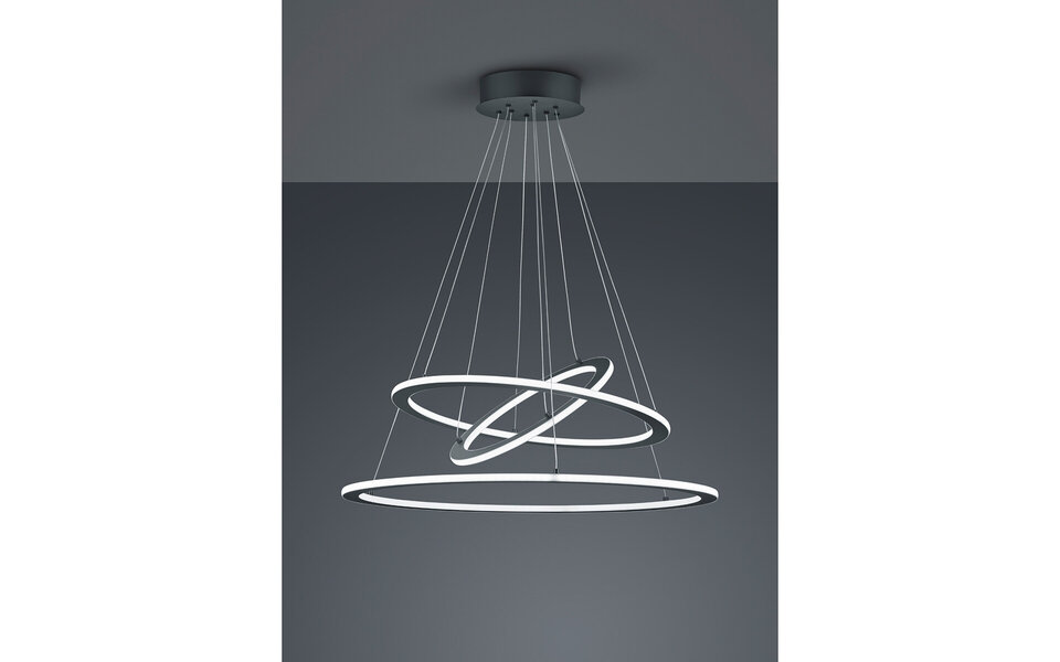 HLW LED LED Hanglamp Trion Duban 75W - Dimbaar, Warm Wit 3000K, Mat Antraciet