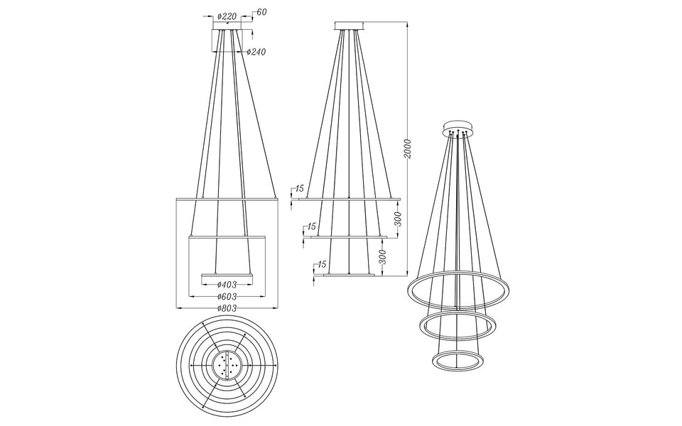 HLW LED LED Hanglamp Trion Duban 75W - Dimbaar, Warm Wit 3000K, Mat Antraciet