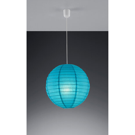 HLW LED LED Hanglamp Trion Ponton - Mat Turquoise Papier, E27 Fitting, Rond
