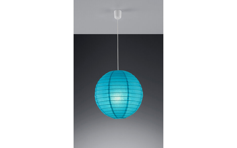 HLW LED LED Hanglamp Trion Ponton - Mat Turquoise Papier, E27 Fitting, Rond
