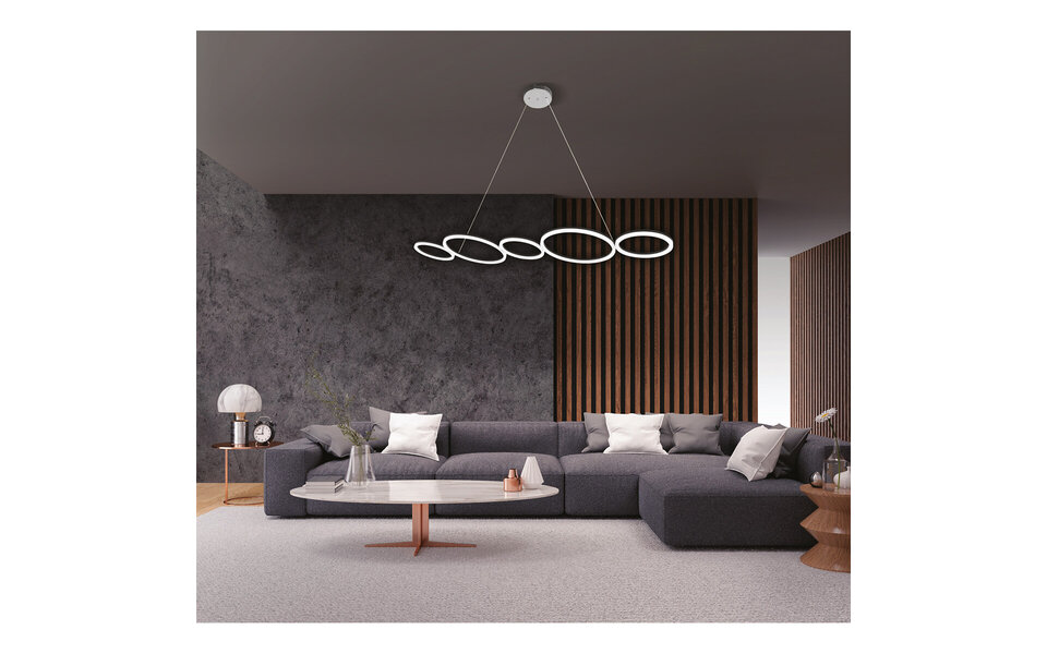 HLW LED LED Hanglamp 45W - Zwarte & Witte LED Hanglamp met Natuurlijk Wit Licht 4000K HLW LED LED Hanglamp 45W - Zwarte & Witte LED Hanglamp met Natuurlijk Wit Licht 4000K