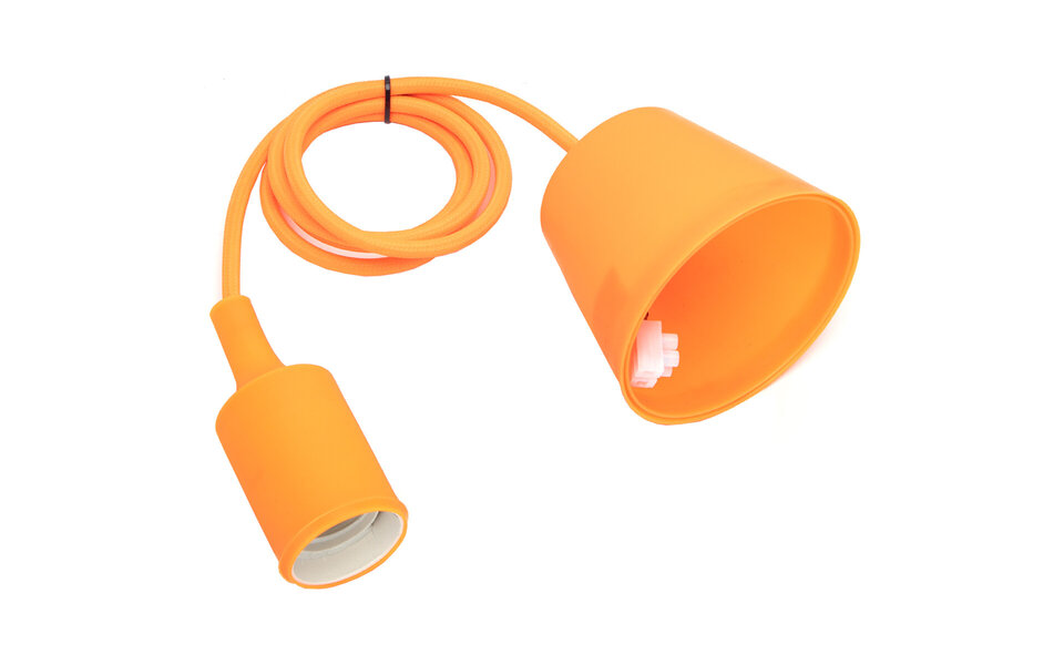HLW LED Stijlvolle LED Hanglamp Aigi Yuka - Stoffen LED Lamp Mat Oranje, Ronde Vorm, E27 Fitting HLW LED Stijlvolle LED Hanglamp Aigi Yuka - Stoffen LED Lamp Mat Oranje, Ronde Vorm, E27 Fitting