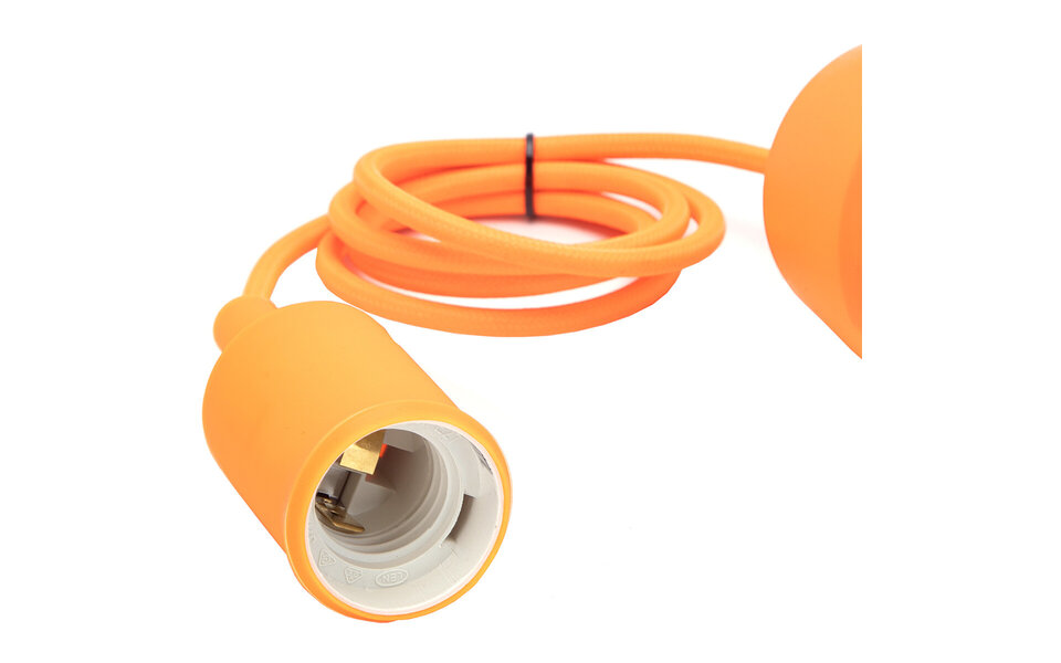 HLW LED Stijlvolle LED Hanglamp Aigi Yuka - Stoffen LED Lamp Mat Oranje, Ronde Vorm, E27 Fitting HLW LED Stijlvolle LED Hanglamp Aigi Yuka - Stoffen LED Lamp Mat Oranje, Ronde Vorm, E27 Fitting