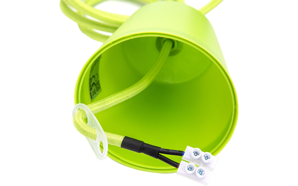 HLW LED Stoffen LED Hanglamp Aigi Yuka - Rond Mat Groen, Draaibaar, E27 Fitting