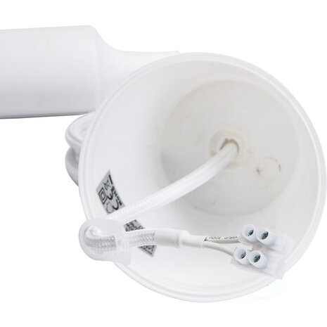 HLW LED Stijlvolle Witte Stoffen LED Hanglamp Aigi Yuka – Ronde LED Lamp met E27 Fitting